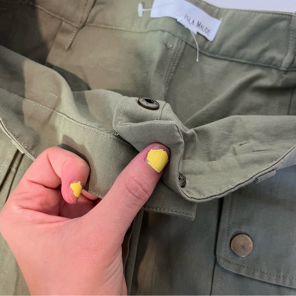 NWOT Anthropologie Isla Maude Utility Pencil Skirt Olive Green Women’s Small S - Picture 11 of 16